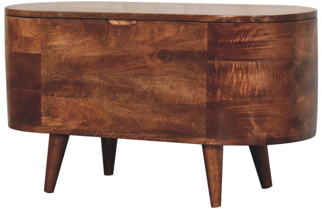 Artisan - Honey Caramel Rounded Lid Up Blanket Box