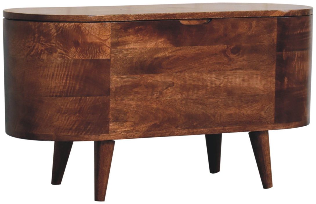 Artisan - Honey Caramel Rounded Lid Up Blanket Box