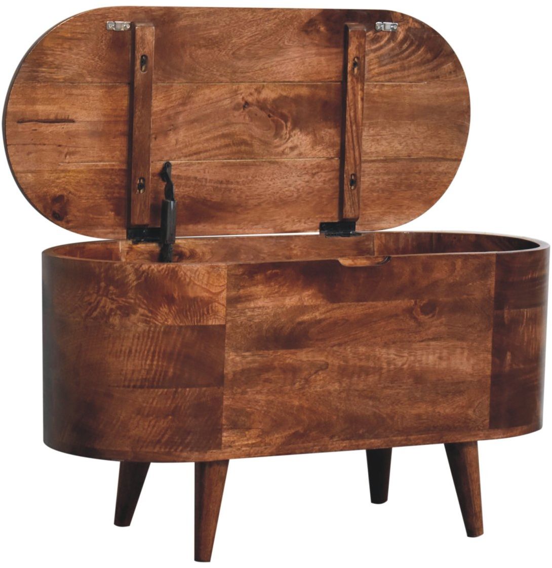 Artisan - Honey Caramel Rounded Lid Up Blanket Box