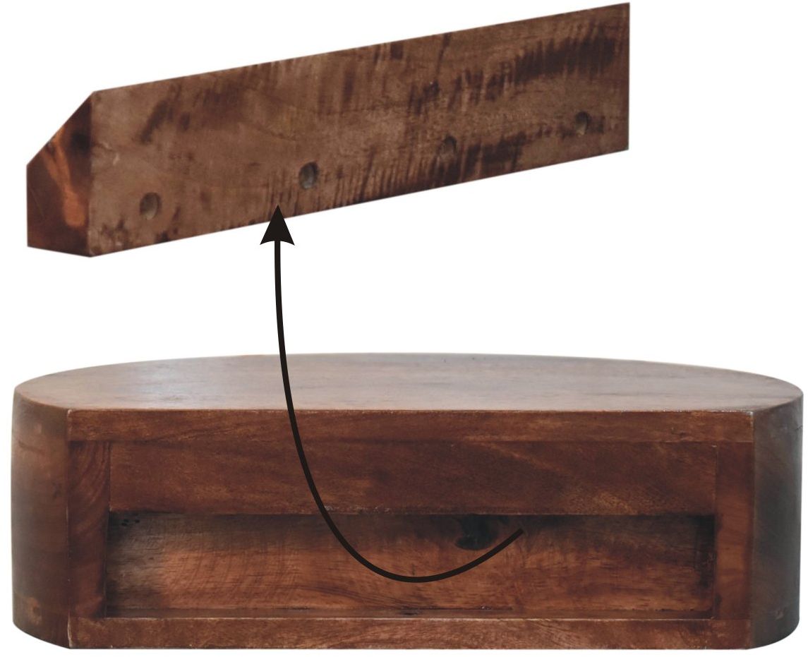 Artisan - Honey Caramel Wall Mounted Rounded Bedside