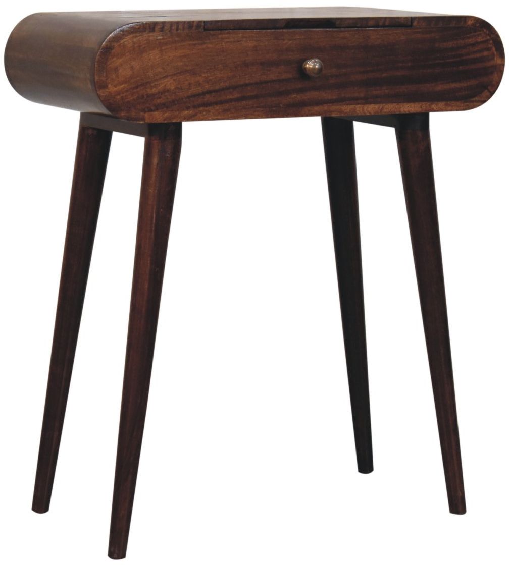 Artisan - Mini California Walnut Dressing Table With Foldable Mirror
