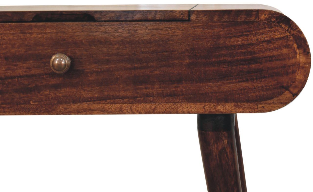 Artisan - Mini California Walnut Dressing Table With Foldable Mirror