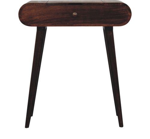 Artisan - Mini California Walnut Dressing Table With Foldable Mirror