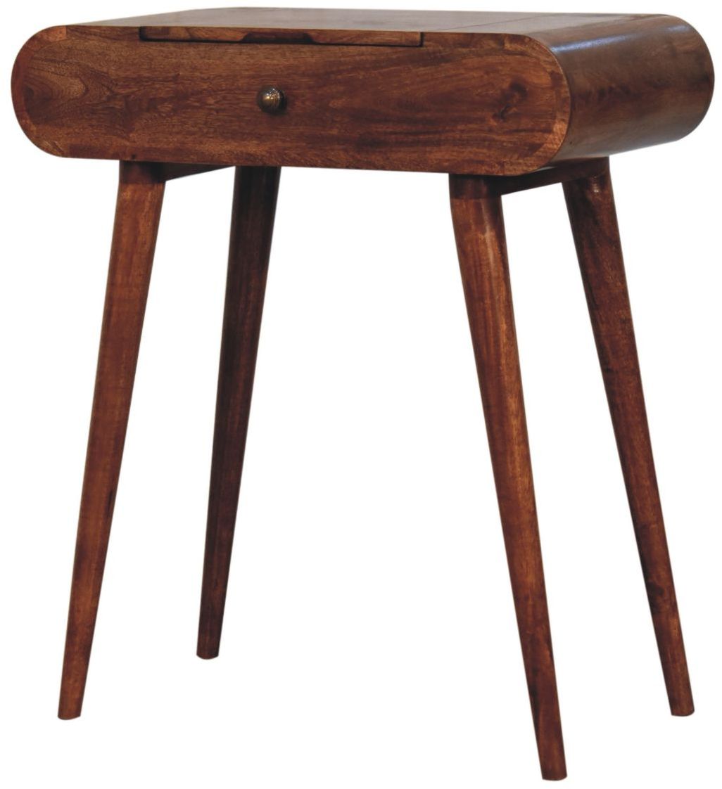 Artisan - Mini Honey Caramel Dressing Table With Foldable Mirror