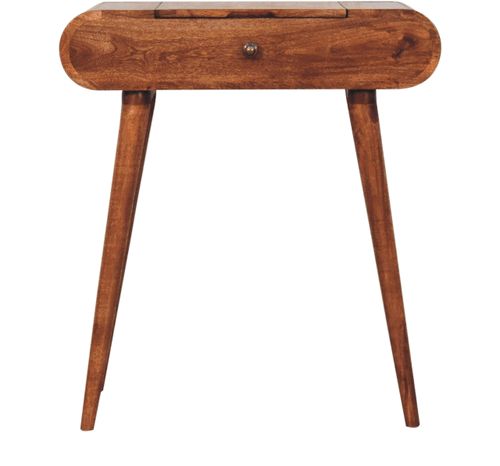 Artisan - Mini Honey Caramel Dressing Table With Foldable Mirror