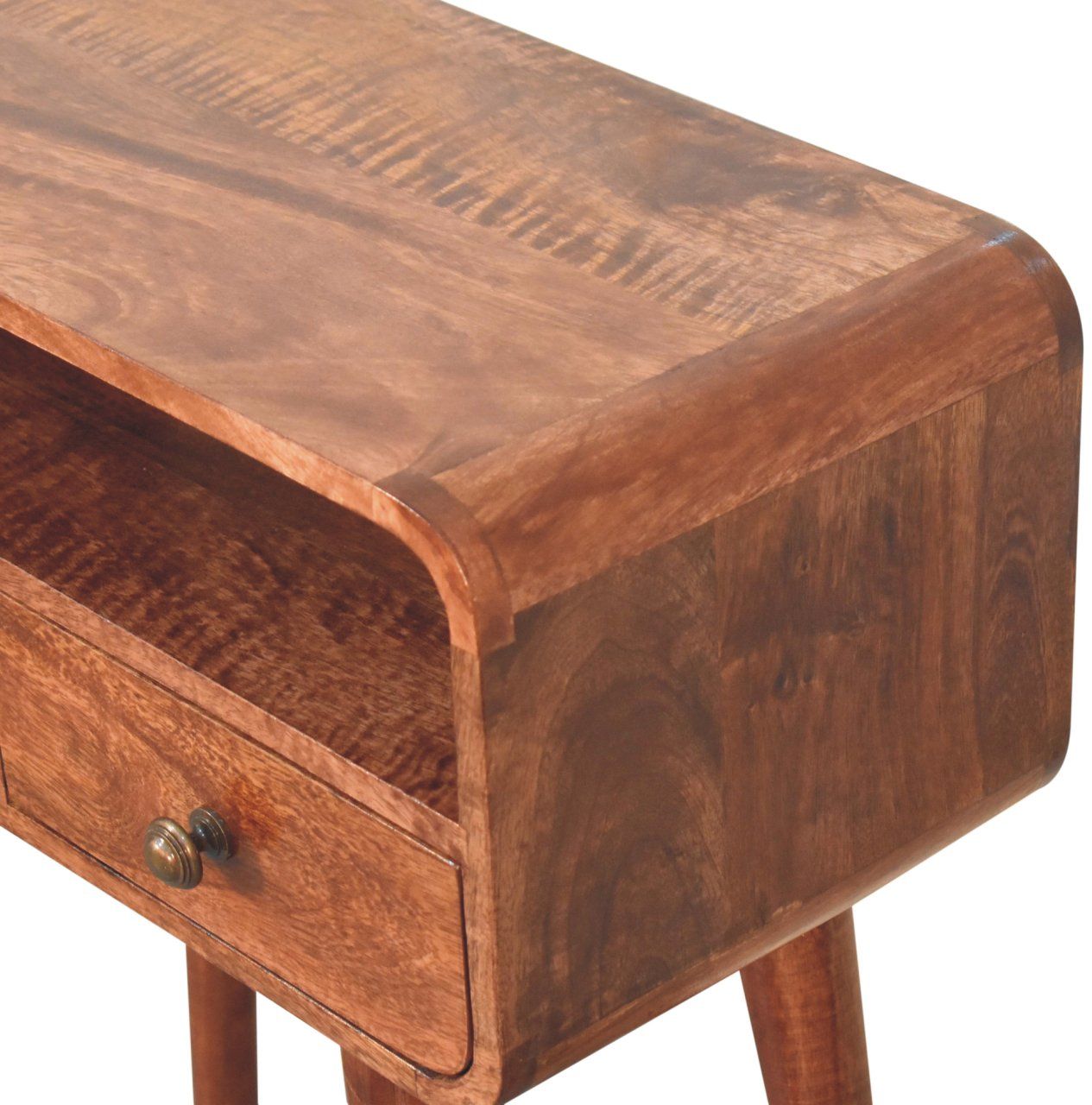 Artisan - Mini Curved Honey Caramel Console Table