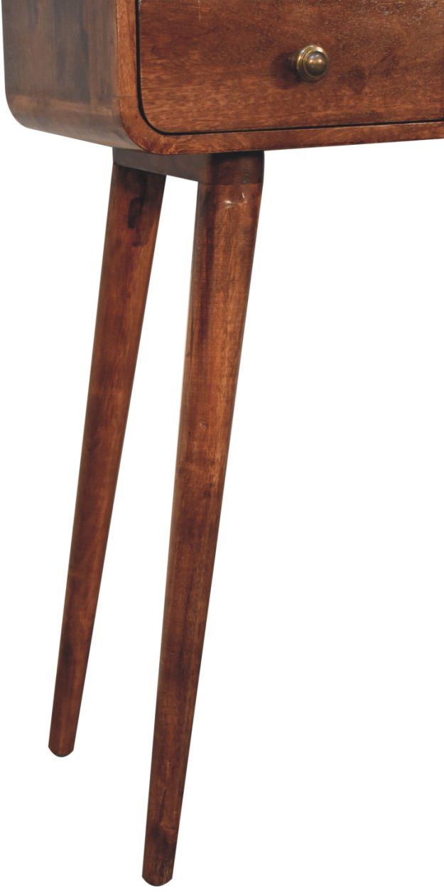 Artisan - Mini Curved Honey Caramel Console Table