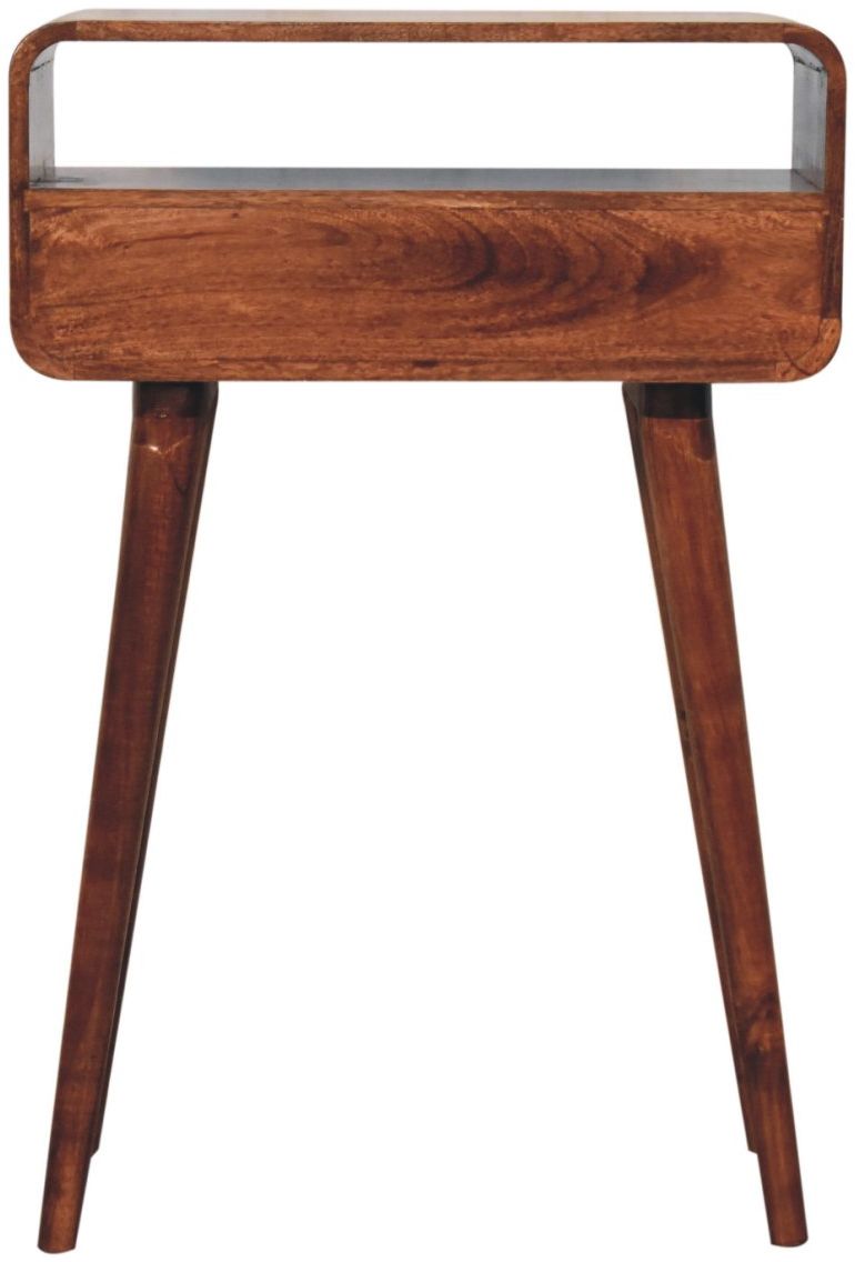 Artisan - Mini Curved Honey Caramel Console Table