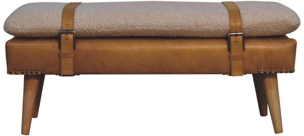 Artisan - Bouclé Buffalo Hide Leather Bench