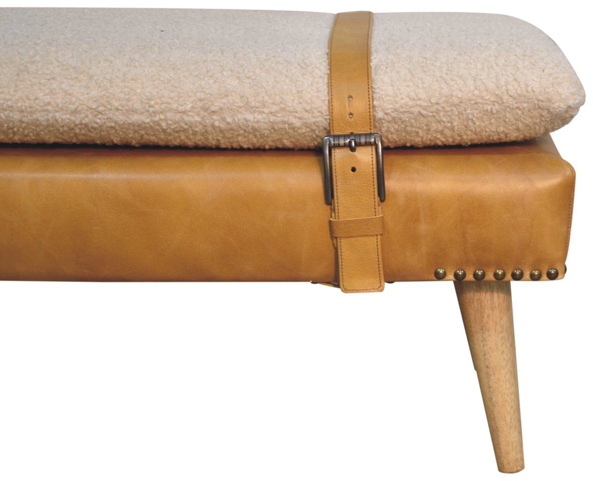 Artisan - Bouclé Buffalo Hide Leather Bench