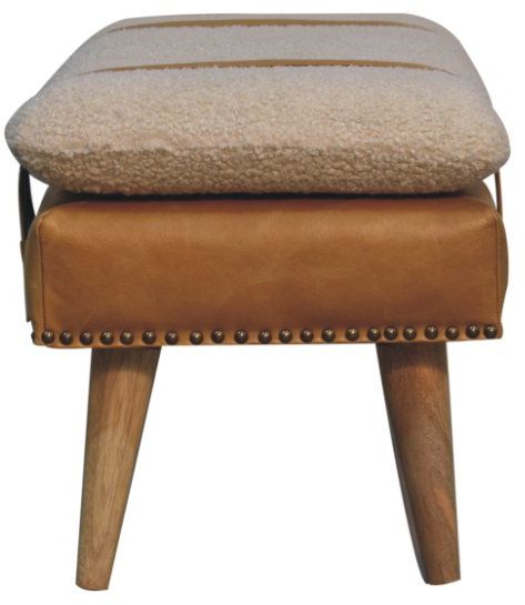 Artisan - Bouclé Buffalo Hide Leather Bench