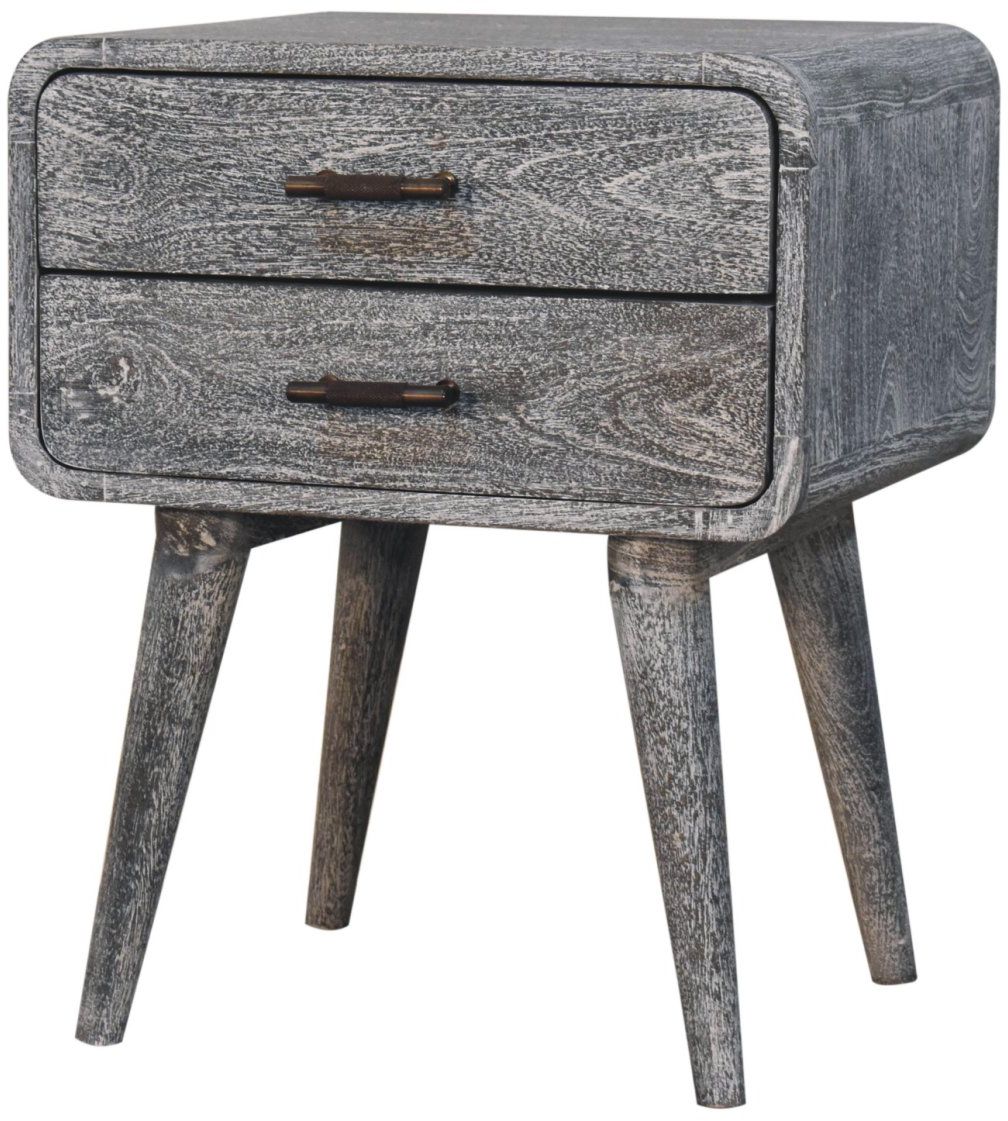 Artisan - Sandblasted Ash Curved Bedside