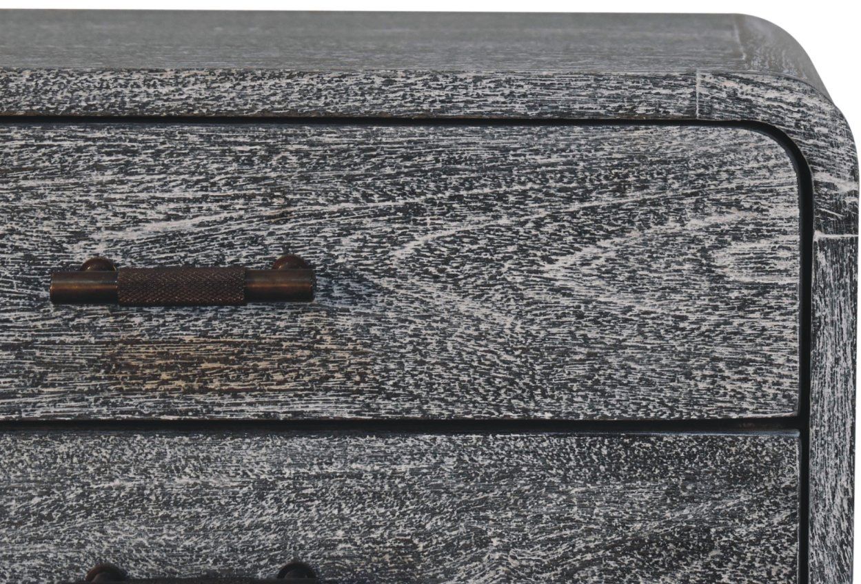 Artisan - Sandblasted Ash Curved Bedside