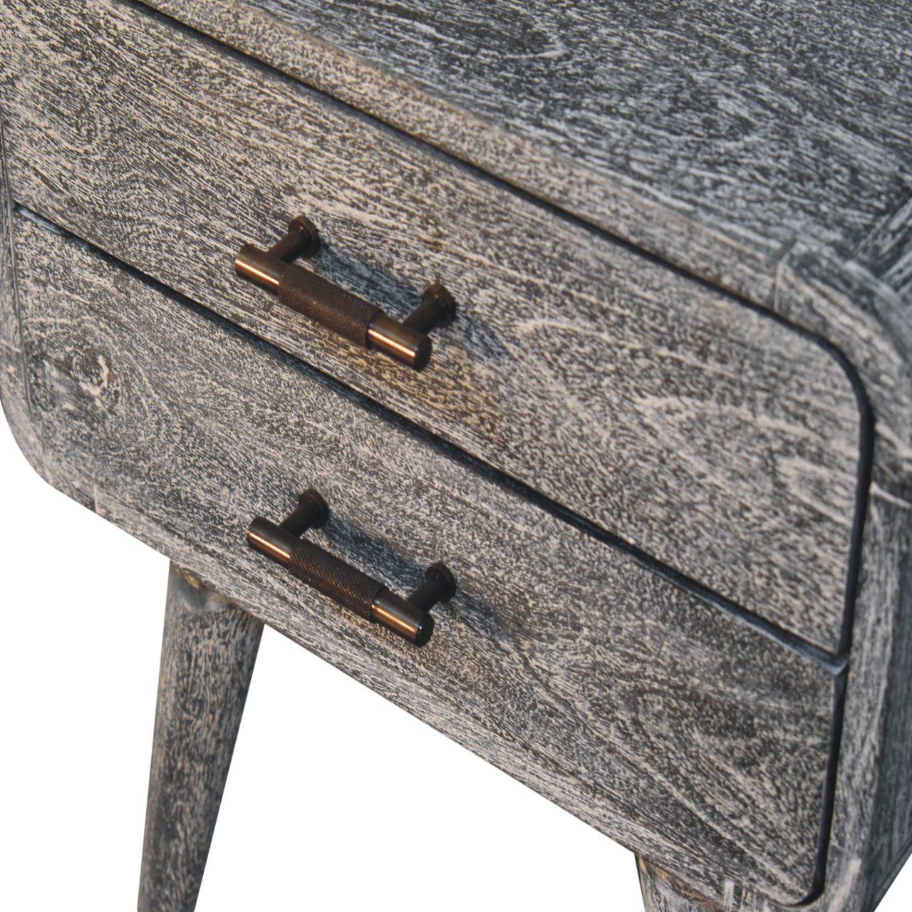 Artisan - Sandblasted Ash Curved Bedside