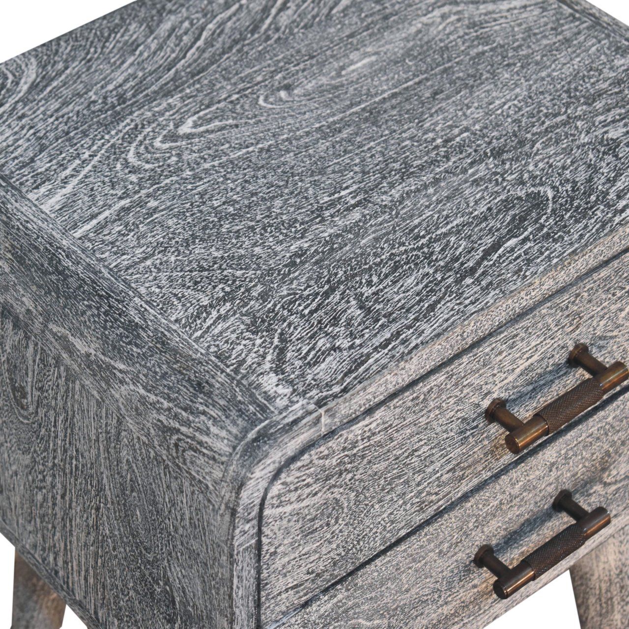 Artisan - Sandblasted Ash Curved Bedside