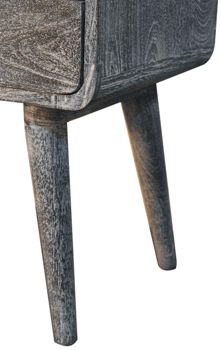 Artisan - Sandblasted Ash Curved Bedside