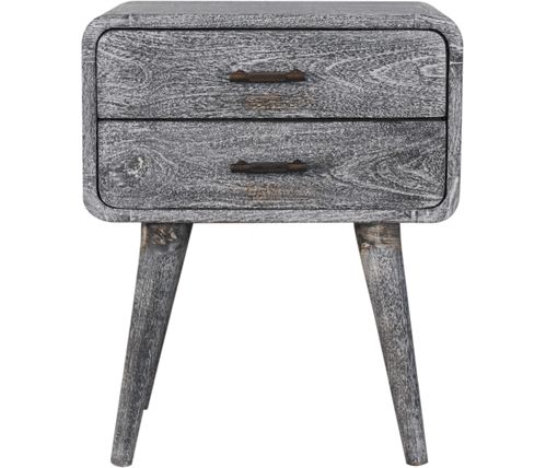 Artisan - Sandblasted Ash Curved Bedside