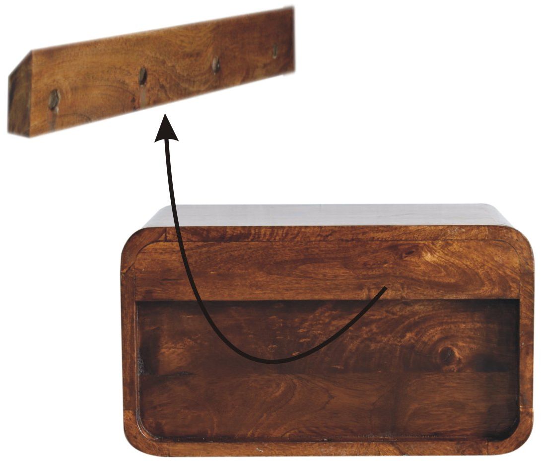Artisan - Large Curve Upper Slot Floating Bedside