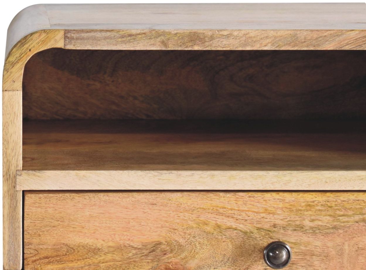 Artisan - Large Oak-Ish Curve Upper Slot Floating Bedside