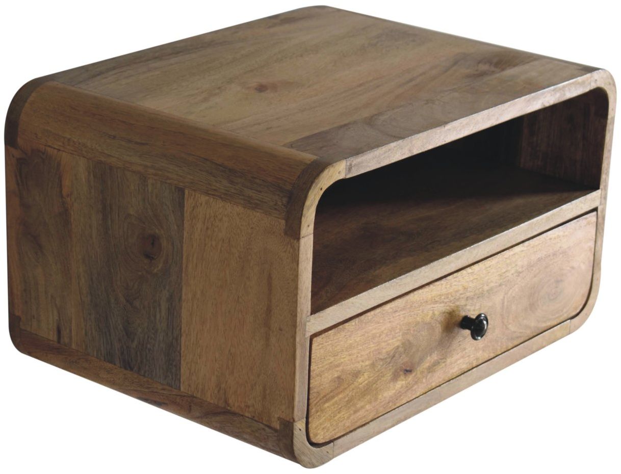 Artisan - Large Oak-Ish Curve Upper Slot Floating Bedside