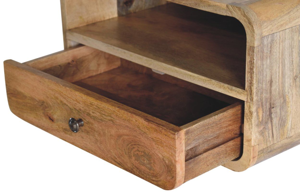 Artisan - Large Oak-Ish Curve Upper Slot Floating Bedside