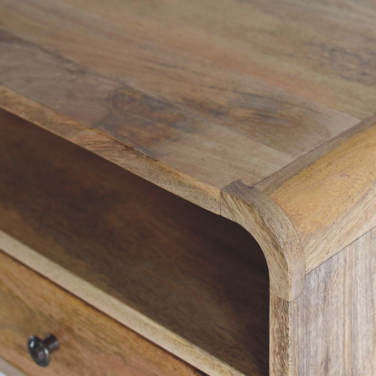 Artisan - Large Oak-Ish Curve Upper Slot Floating Bedside