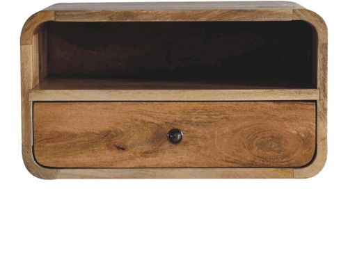 Artisan - Large Oak-Ish Curve Upper Slot Floating Bedside