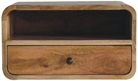 Artisan - Large Oak-Ish Curve Upper Slot Floating Bedside