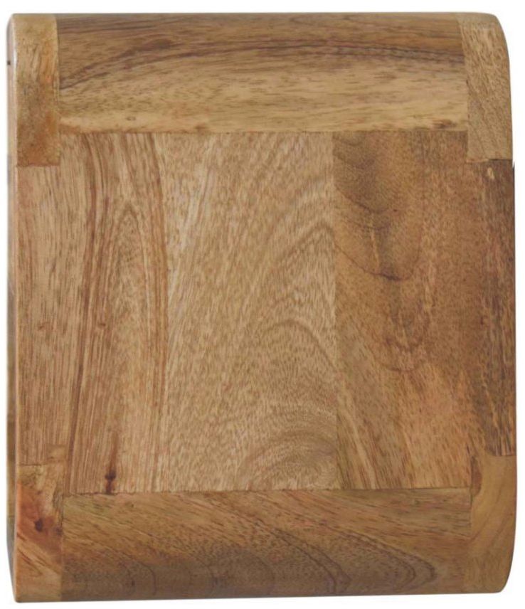 Artisan - Extra Mini Wall Mounted Curved Oak-Ish Bedside With Open Slot