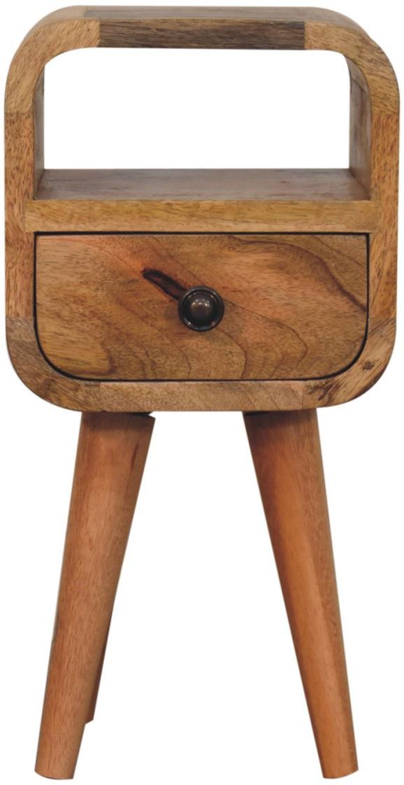 Artisan - Extra Mini Oakish Curve Open Slot Bedside