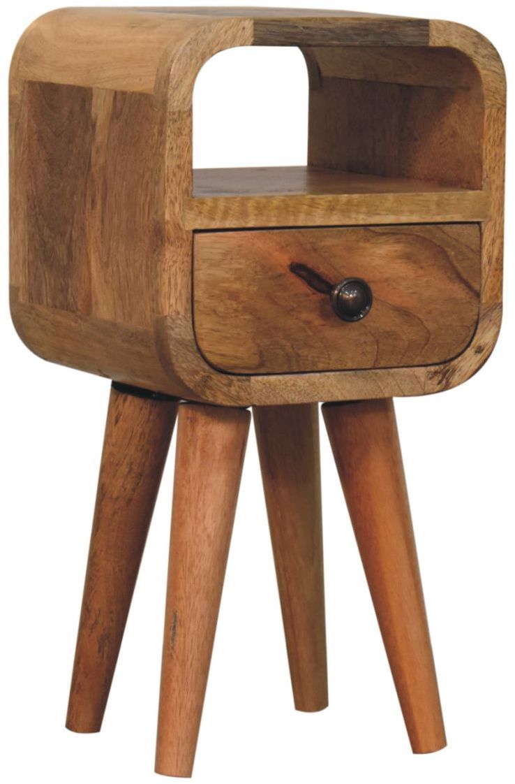Artisan - Extra Mini Oakish Curve Open Slot Bedside
