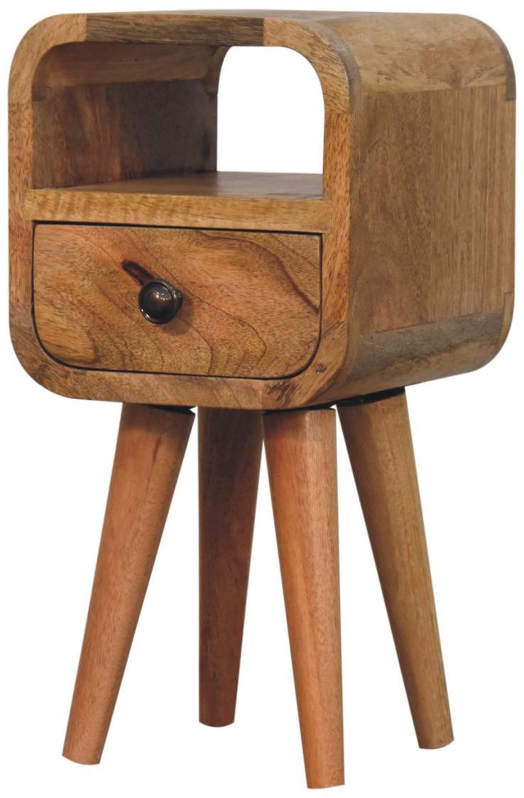 Artisan - Extra Mini Oakish Curve Open Slot Bedside
