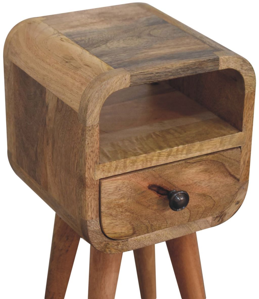 Artisan - Extra Mini Oakish Curve Open Slot Bedside