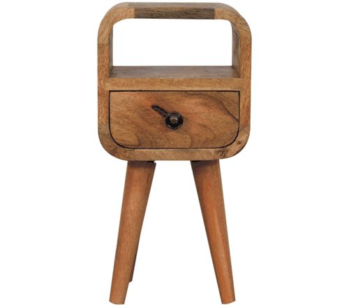 Artisan - Extra Mini Oakish Curve Open Slot Bedside