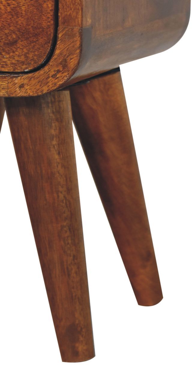 Artisan - Extra Mini Chestnut Curve Open Slot Bedside