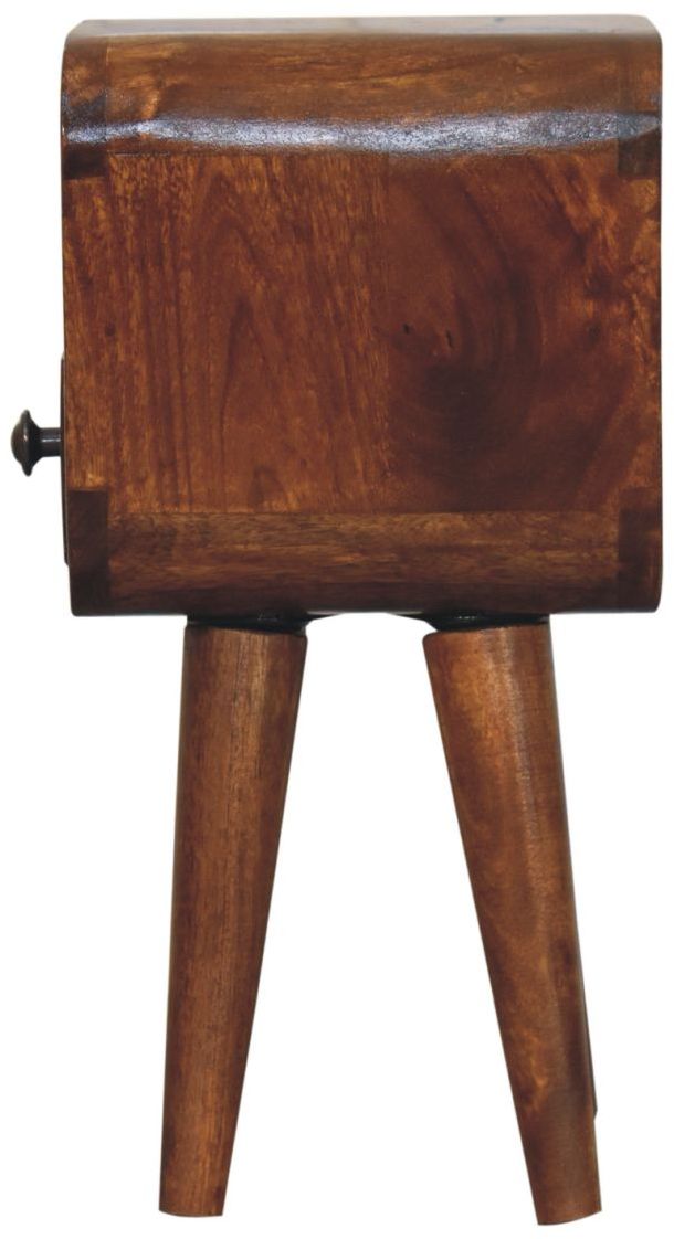 Artisan - Extra Mini Chestnut Curve Open Slot Bedside