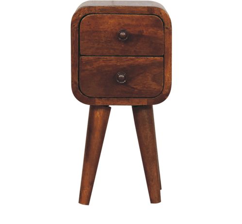 Artisan - Extra Mini Curved Chestnut Bedside