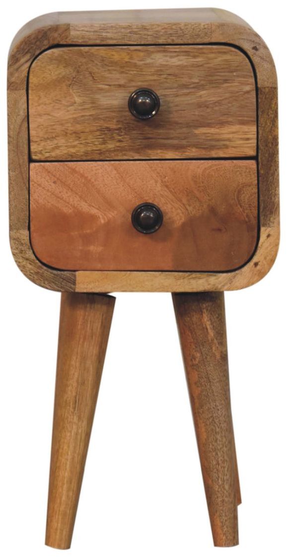 Artisan - Extra Mini Curved Oak-Ish Bedside