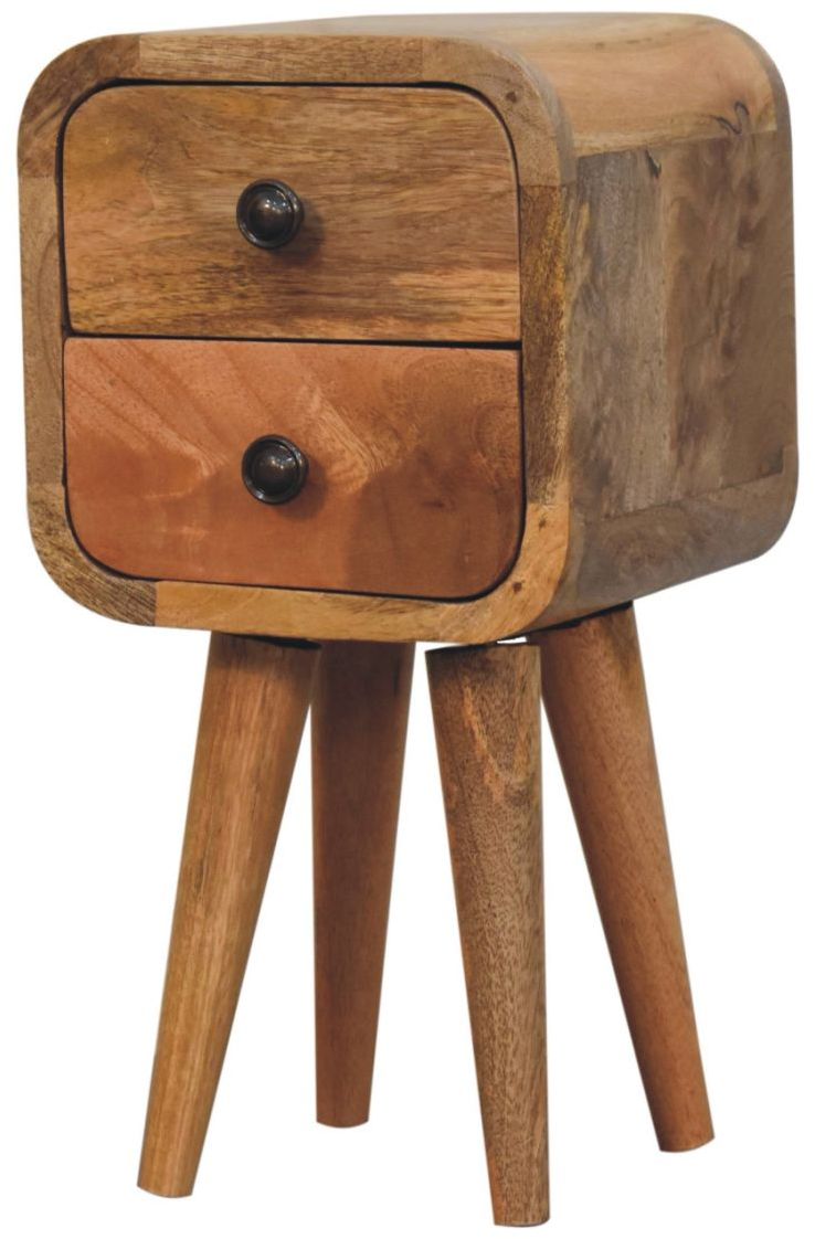 Artisan - Extra Mini Curved Oak-Ish Bedside
