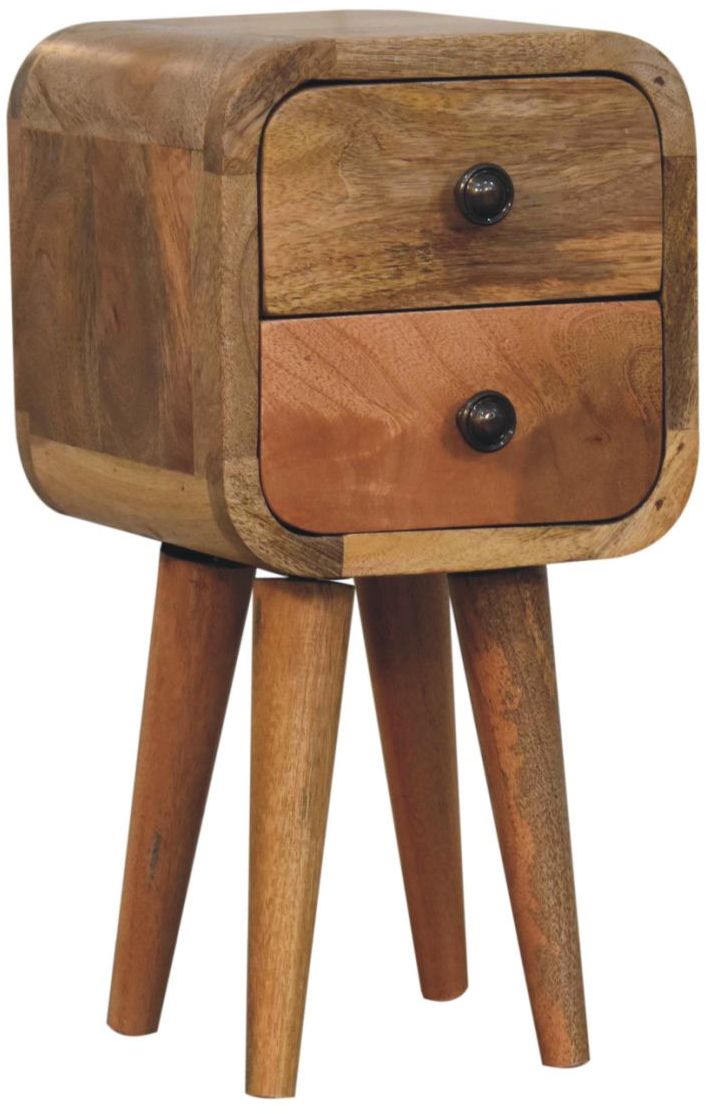 Artisan - Extra Mini Curved Oak-Ish Bedside