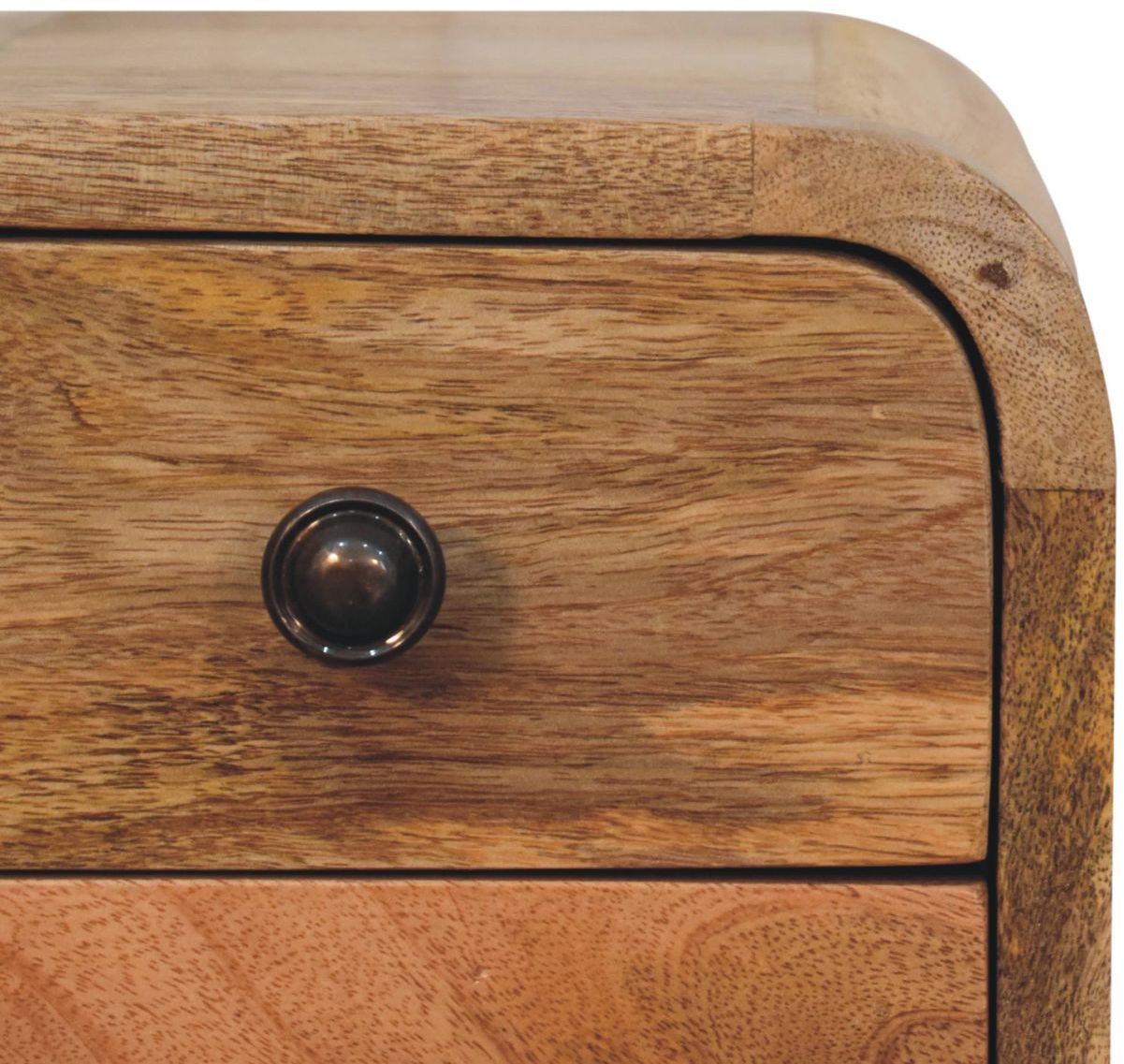 Artisan - Extra Mini Curved Oak-Ish Bedside