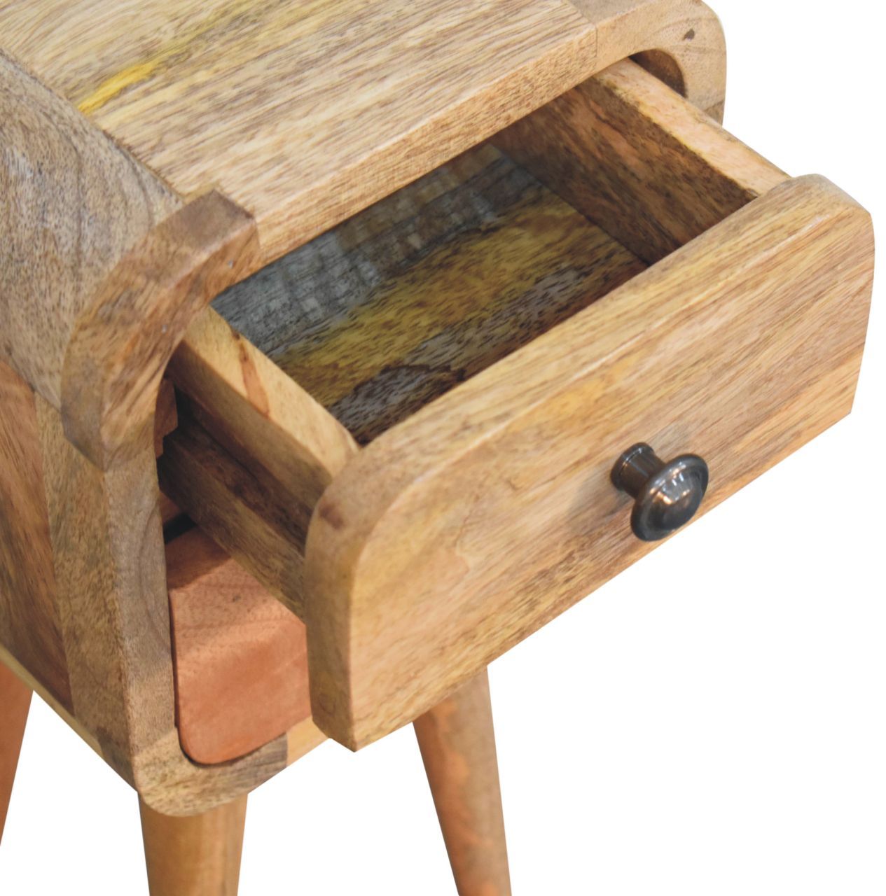 Artisan - Extra Mini Curved Oak-Ish Bedside