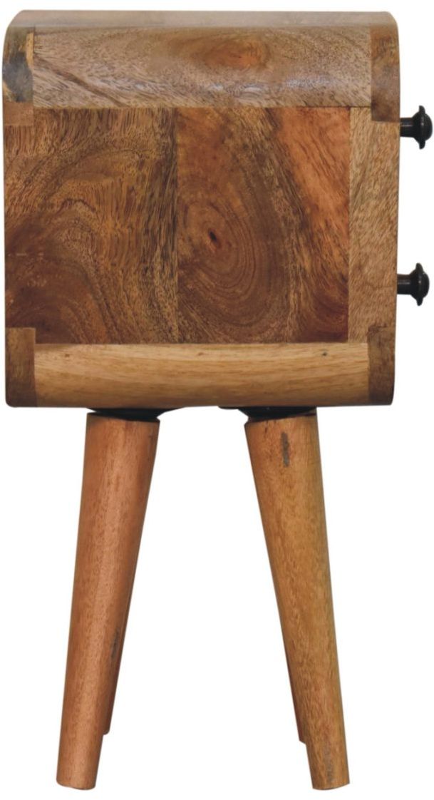 Artisan - Extra Mini Curved Oak-Ish Bedside