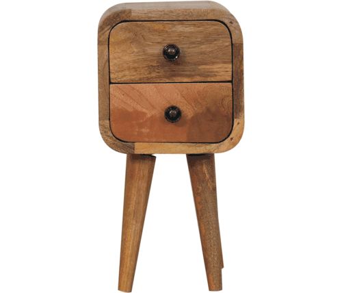 Artisan - Extra Mini Curved Oak-Ish Bedside