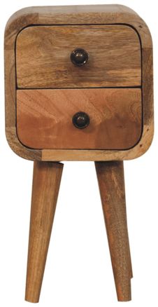 Artisan - Extra Mini Curved Oak-Ish Bedside