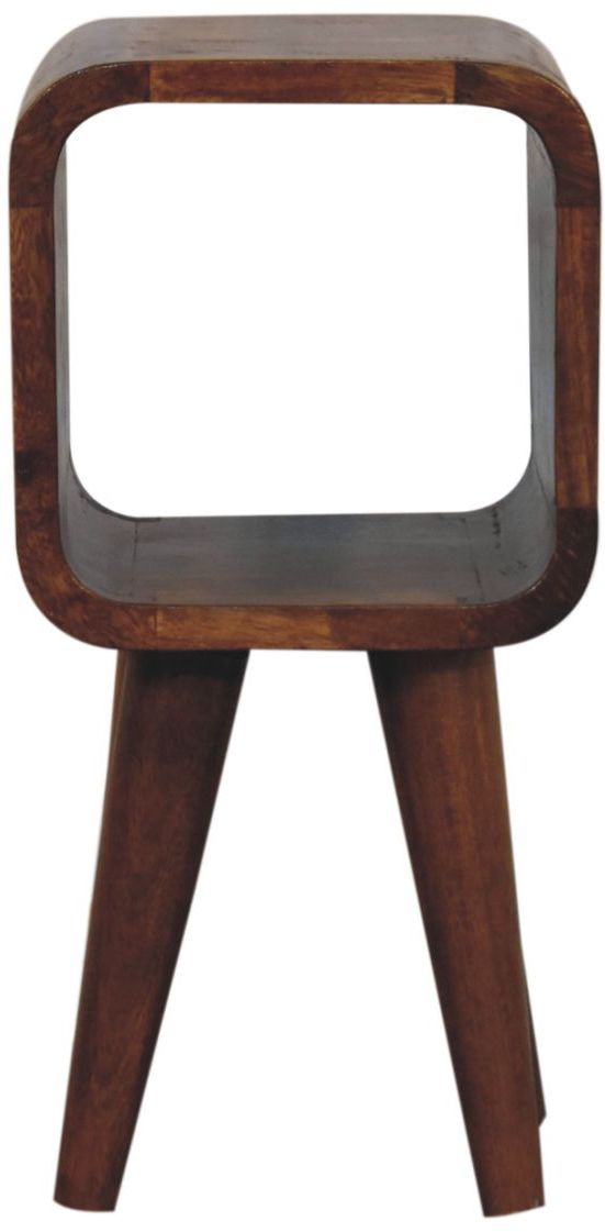 Artisan - Extra Mini Minimalist Open Curved Chestnut Bedside