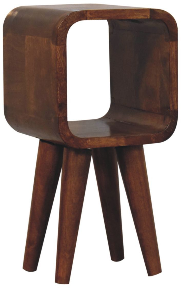 Artisan - Extra Mini Minimalist Open Curved Chestnut Bedside