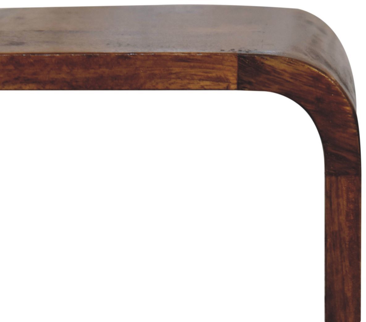 Artisan - Extra Mini Minimalist Open Curved Chestnut Bedside