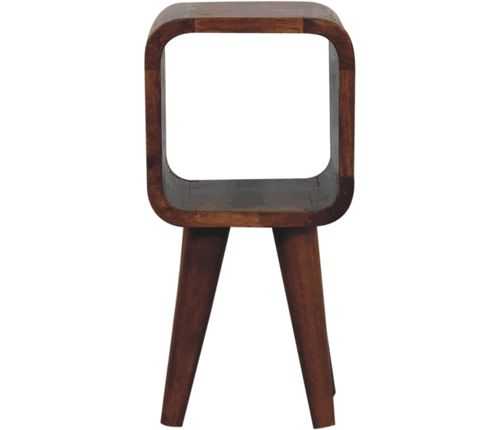 Artisan - Extra Mini Minimalist Open Curved Chestnut Bedside