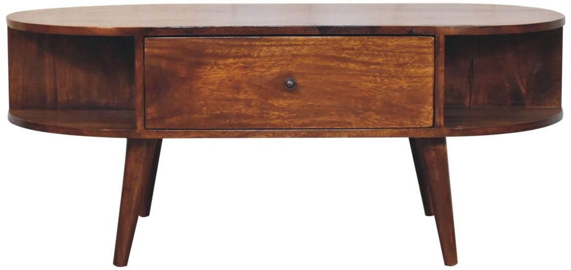 Artisan - Chestnut Oval Coffee Table With 2 Drawer